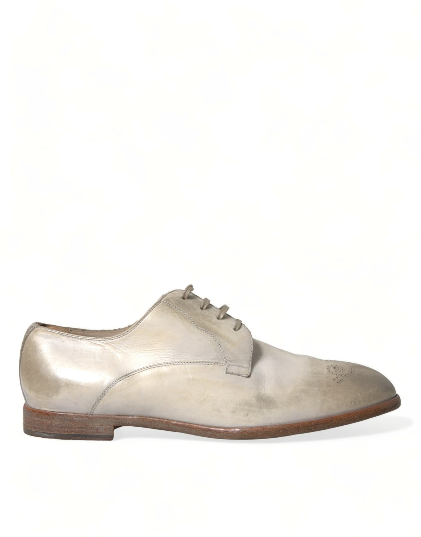 - Elegant White Calfskin Derby Shoes