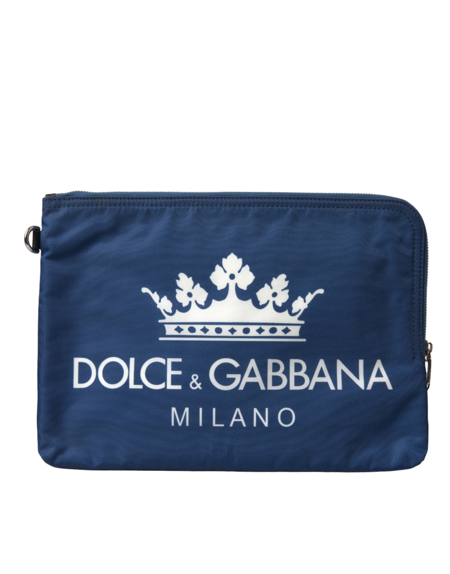 - Elegant Blue Nylon Zipped Clutch