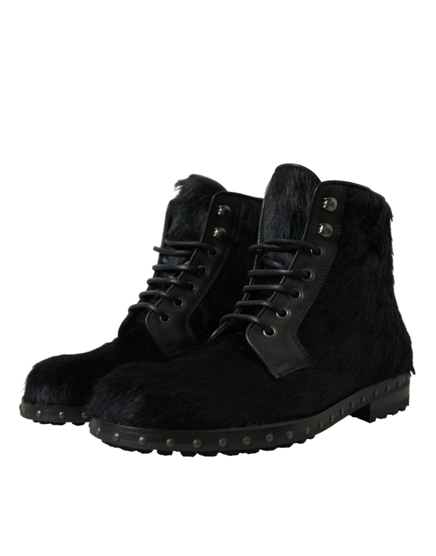 - Elegant Black Calf Leather Lace-Up Boots