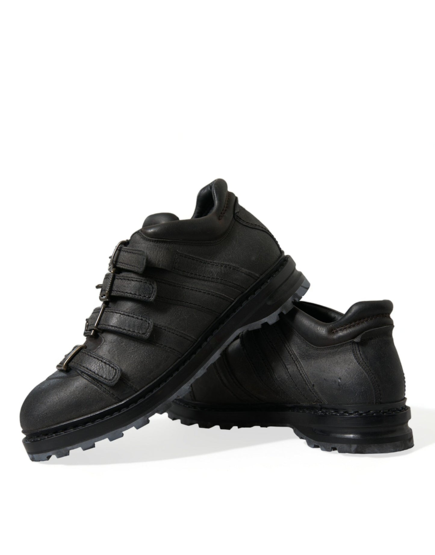 - Black Leather Ankle Strap Boots