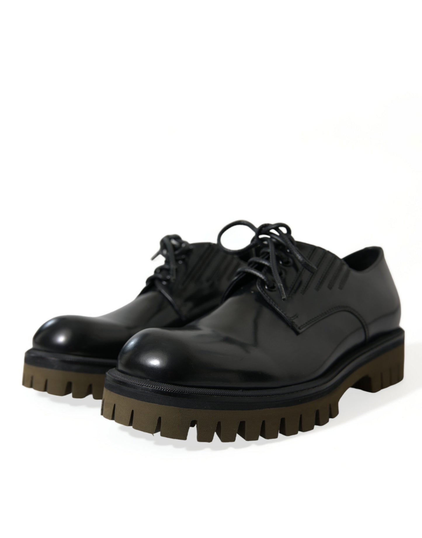 - Elegant Black Leather Derby Dress Shoes
