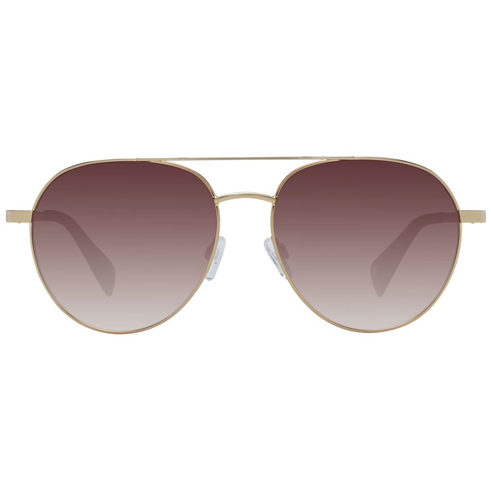 Ted Baker Gold Men’s Sunglasses – Aviator Frame with Brown Gradient Lenses, 57mm