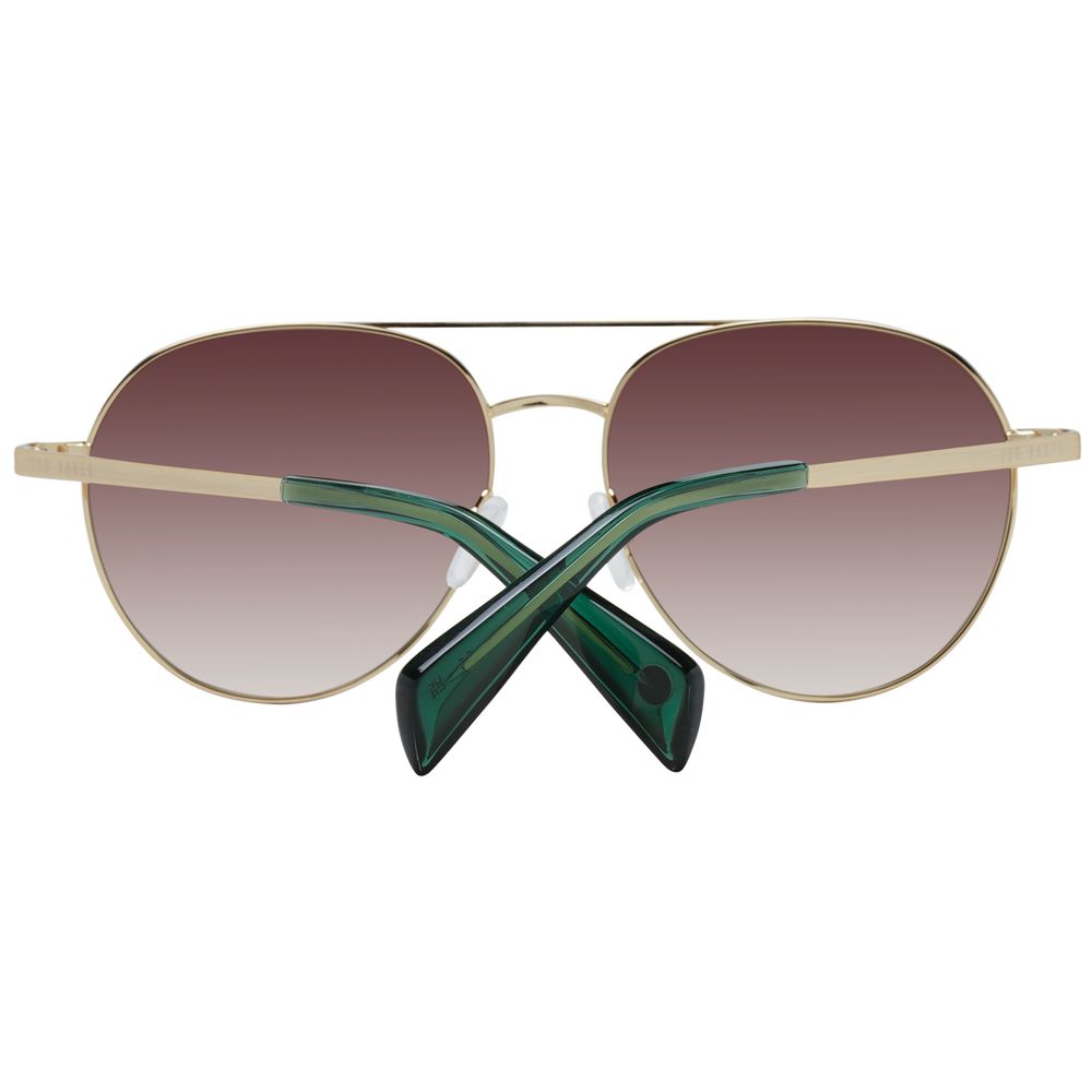 Ted Baker Gold Men’s Sunglasses – Aviator Frame with Brown Gradient Lenses, 57mm