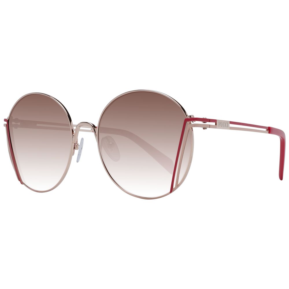 Emilio Pucci Women’s Sunglasses – Rose Gold Frame with Brown Gradient Lenses, 58mm