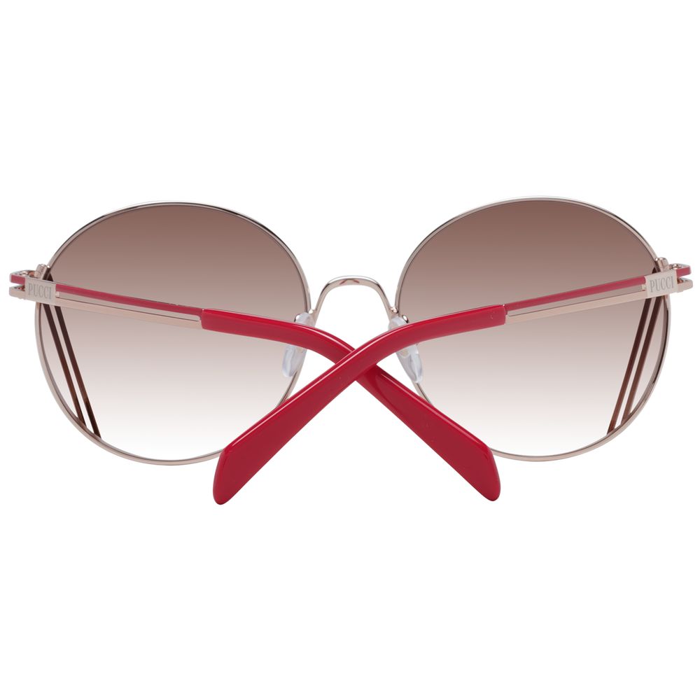 Emilio Pucci Women’s Sunglasses – Rose Gold Frame with Brown Gradient Lenses, 58mm