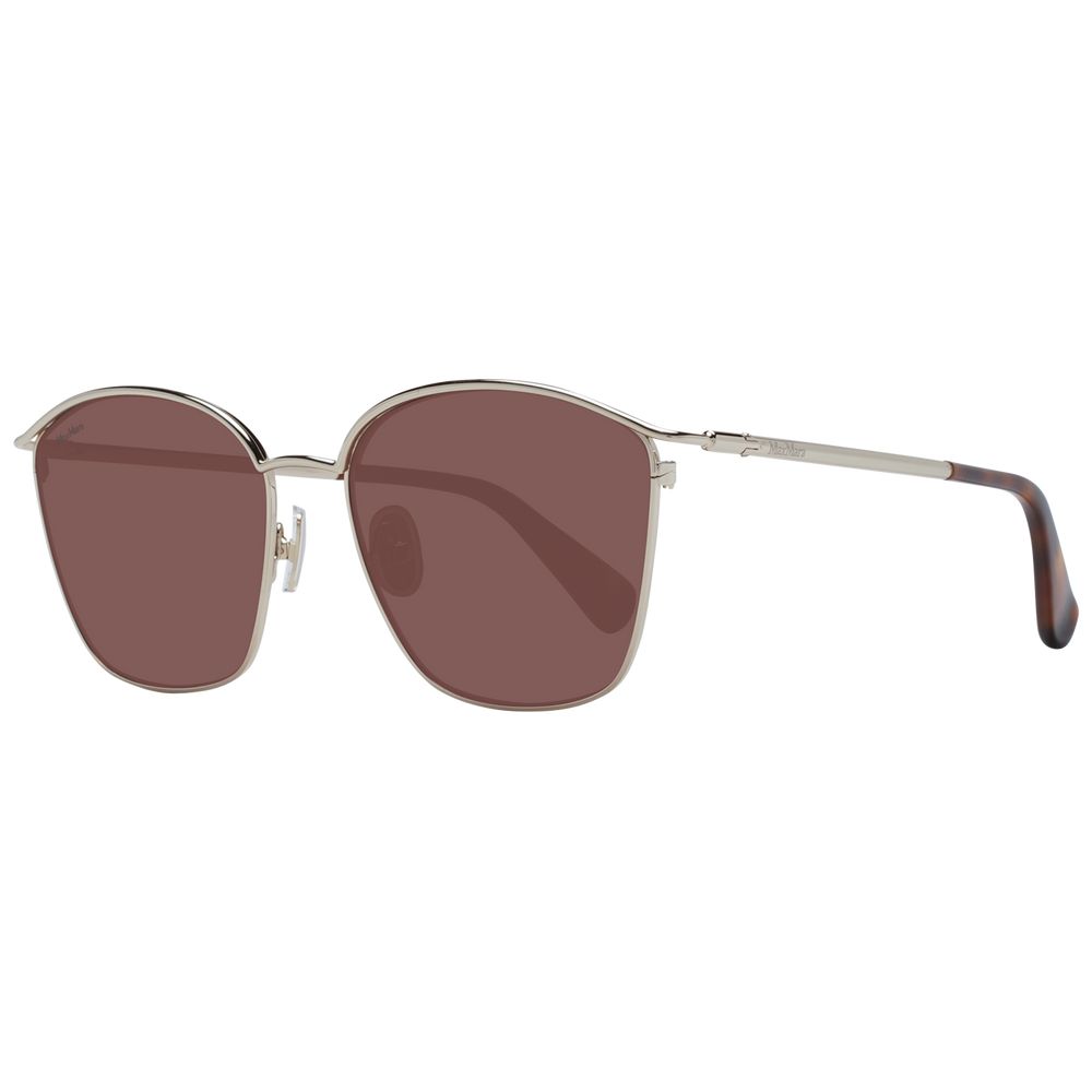 Max Mara Women’s Sunglasses – Gold Full-Rim Frame with Brown Lenses, 55mm