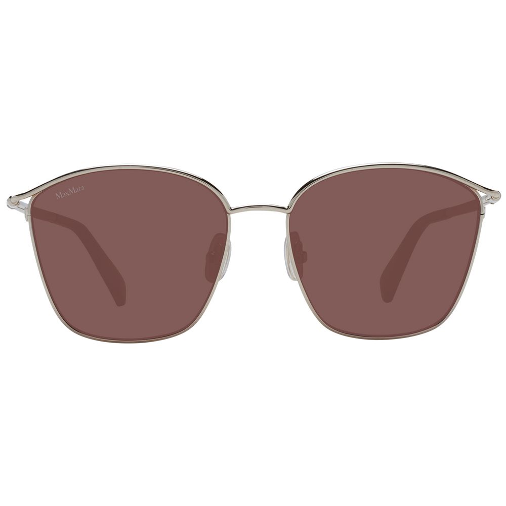 Max Mara Women’s Sunglasses – Gold Full-Rim Frame with Brown Lenses, 55mm