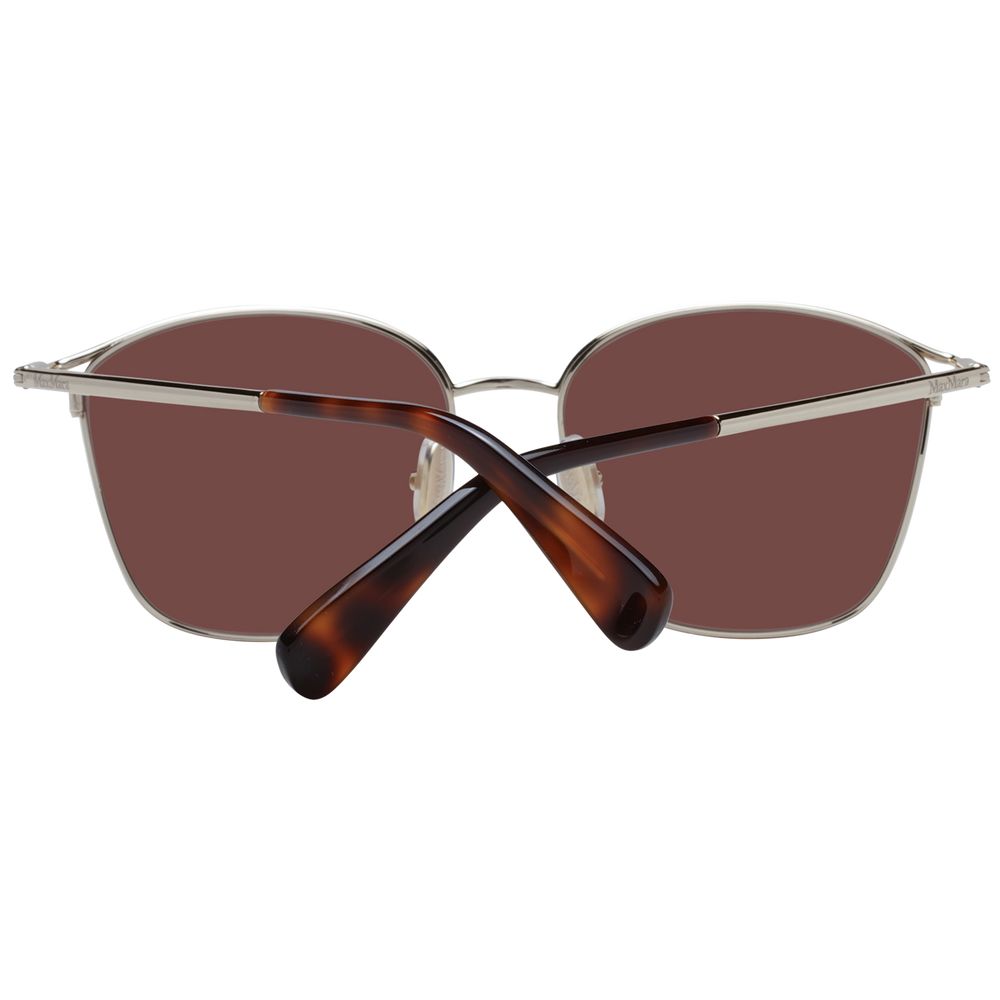 Max Mara Women’s Sunglasses – Gold Full-Rim Frame with Brown Lenses, 55mm