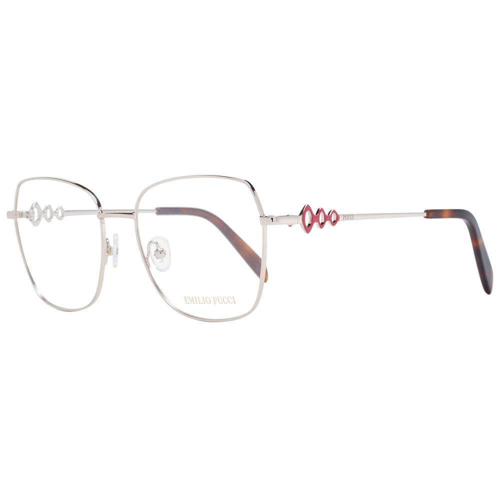 Emilio Pucci Women’s Optical Glasses – Rose Gold Square Frame, 54mm