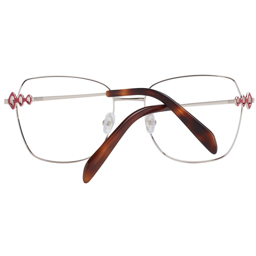 Emilio Pucci Women’s Optical Glasses – Rose Gold Square Frame, 54mm