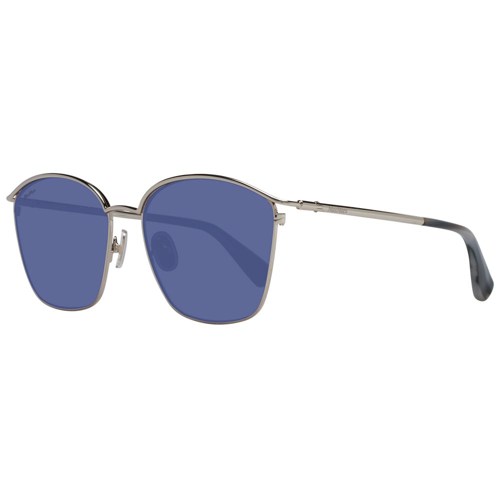 Max Mara Women’s Sunglasses – Silver Frame with Blue Lenses, 55mm