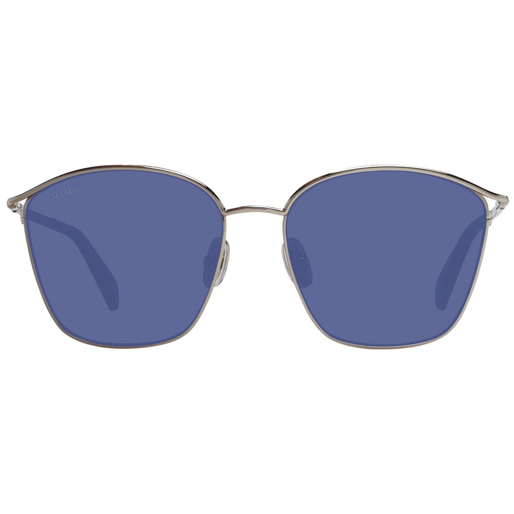 Max Mara Women’s Sunglasses – Silver Frame with Blue Lenses, 55mm