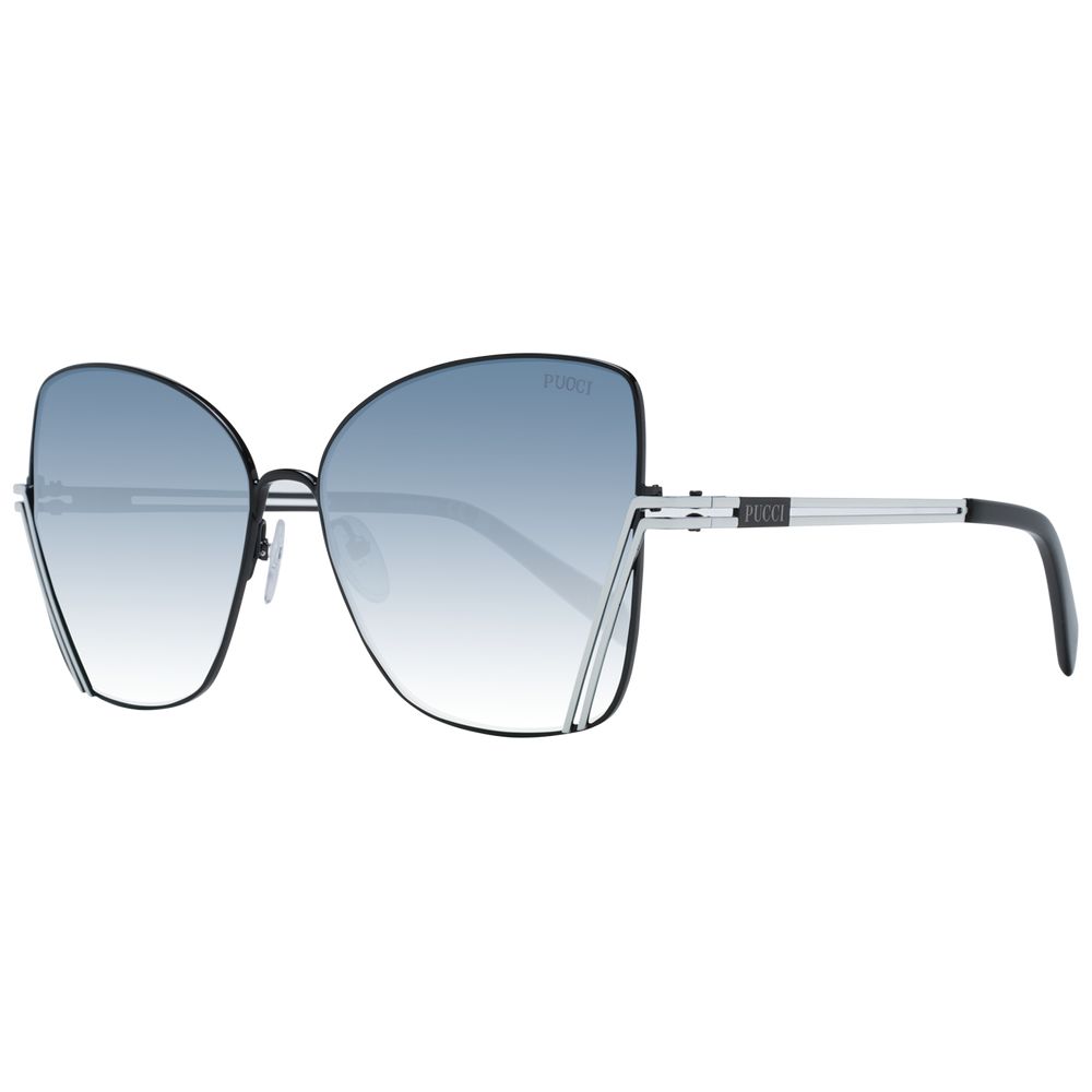 Emilio Pucci Women’s Sunglasses – Black Full-Rim Frame with Grey Gradient Lenses, 59mm