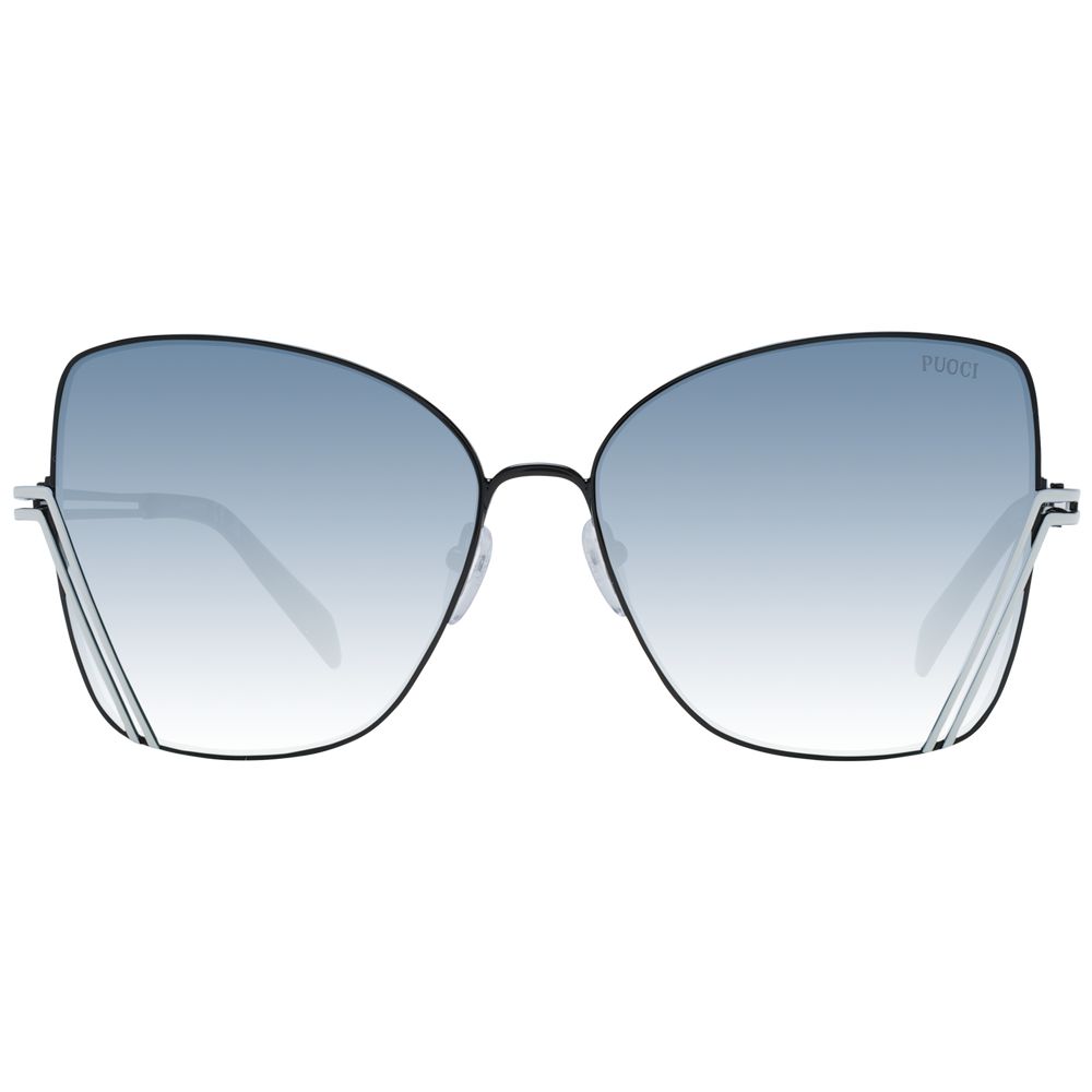 Emilio Pucci Women’s Sunglasses – Black Full-Rim Frame with Grey Gradient Lenses, 59mm