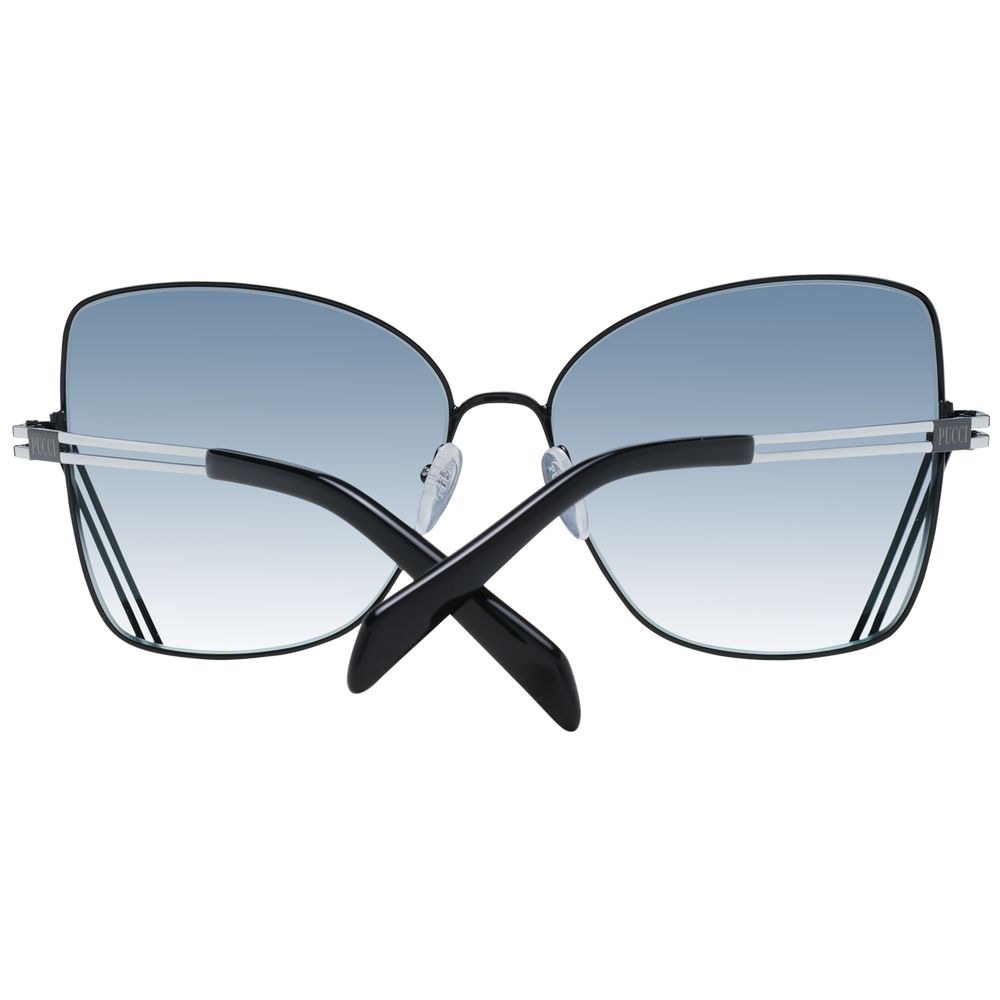 Emilio Pucci Women’s Sunglasses – Black Full-Rim Frame with Grey Gradient Lenses, 59mm