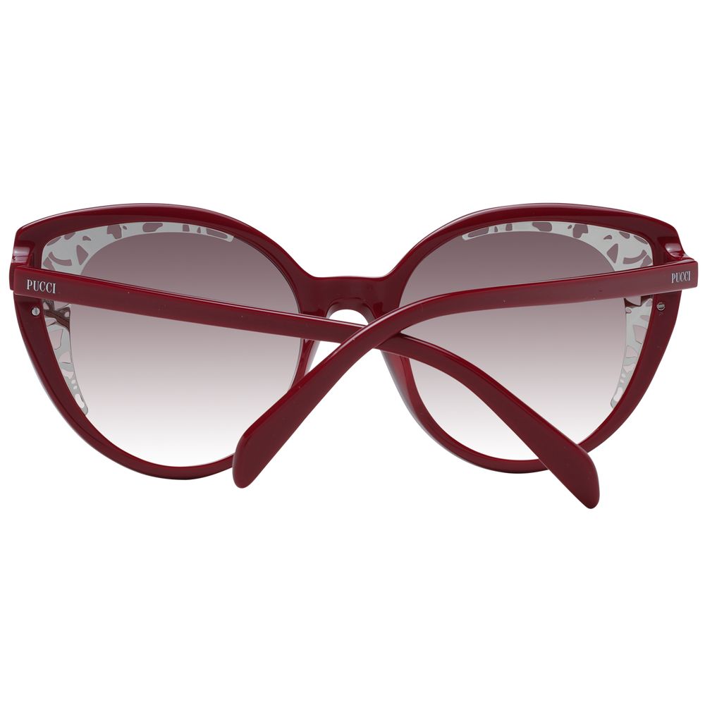 Emilio Pucci Women's Red Butterfly Sunglasses with Burgundy Lenses