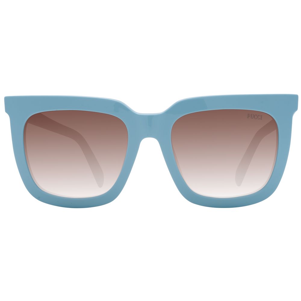 Emilio Pucci Women's Sunglasses – Blue Square Frame with Brown Gradient Lenses, 54mm