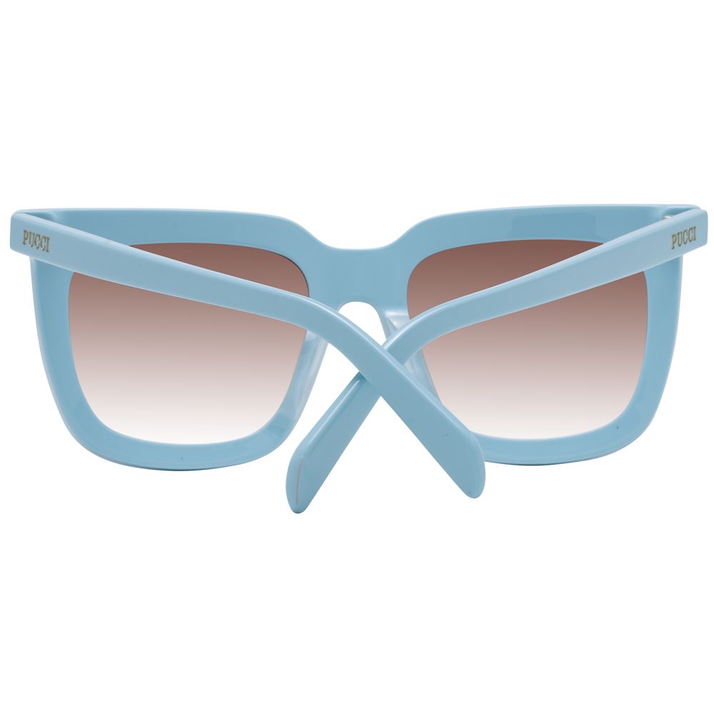 Emilio Pucci Women's Sunglasses – Blue Square Frame with Brown Gradient Lenses, 54mm