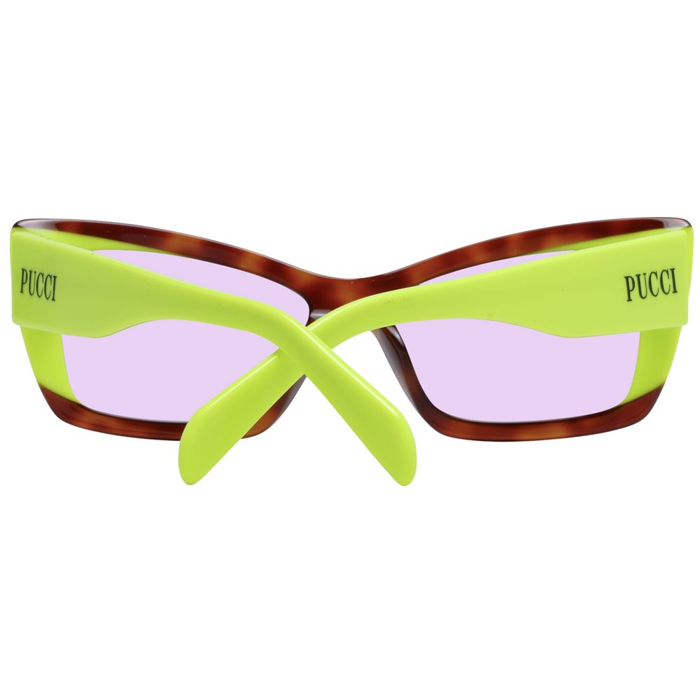Emilio Pucci Women’s Sunglasses – Multicolor Full-Rim Frame with Purple Lenses, 54mm