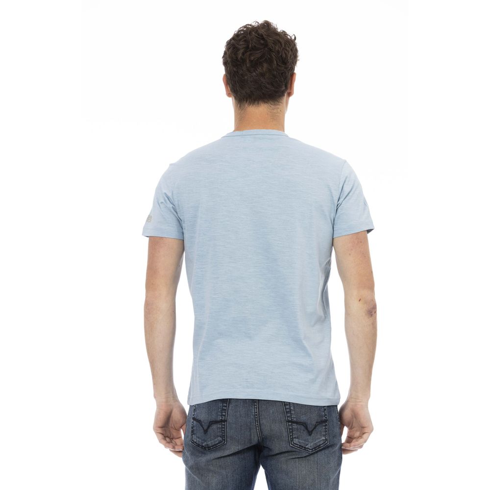 Light Blue Cotton Men T-Shirt by Trussardi Action
