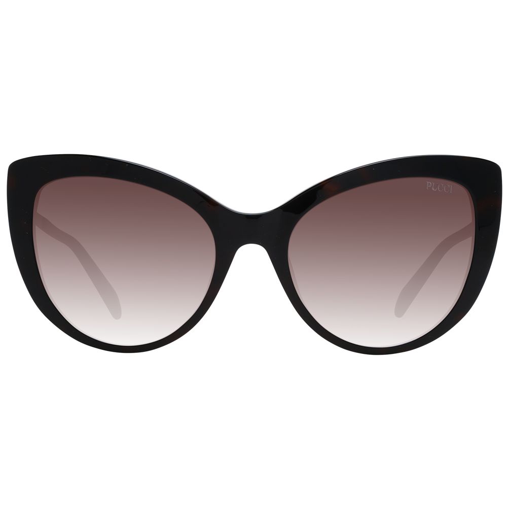 Emilio Pucci Women’s Sunglasses – Brown Full-Rim Frame with Gradient Lenses, 56mm