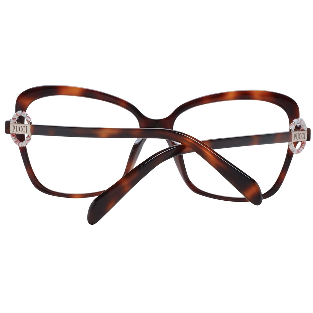 Emilio Pucci Women’s Optical Frames – Brown Butterfly Design, 55mm