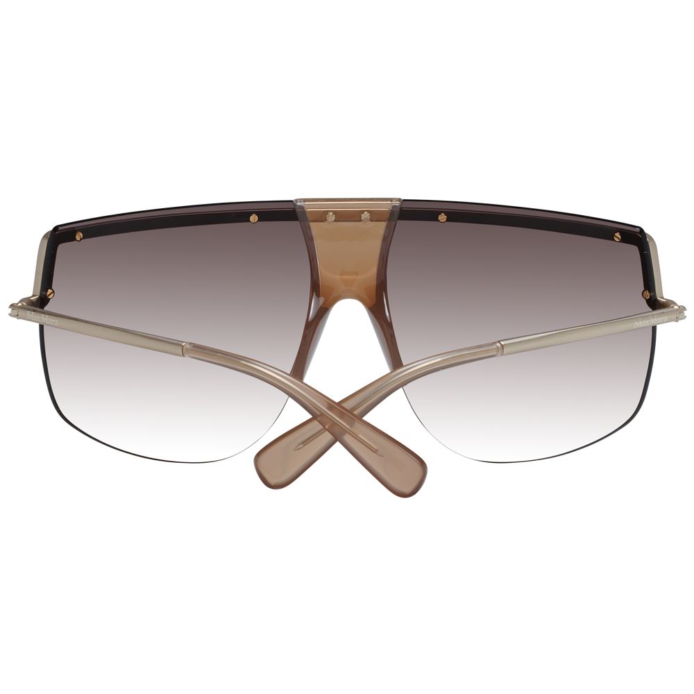 Max Mara Women’s Sunglasses – Gold Half-Rim Frame with Brown Gradient Lenses, 70mm