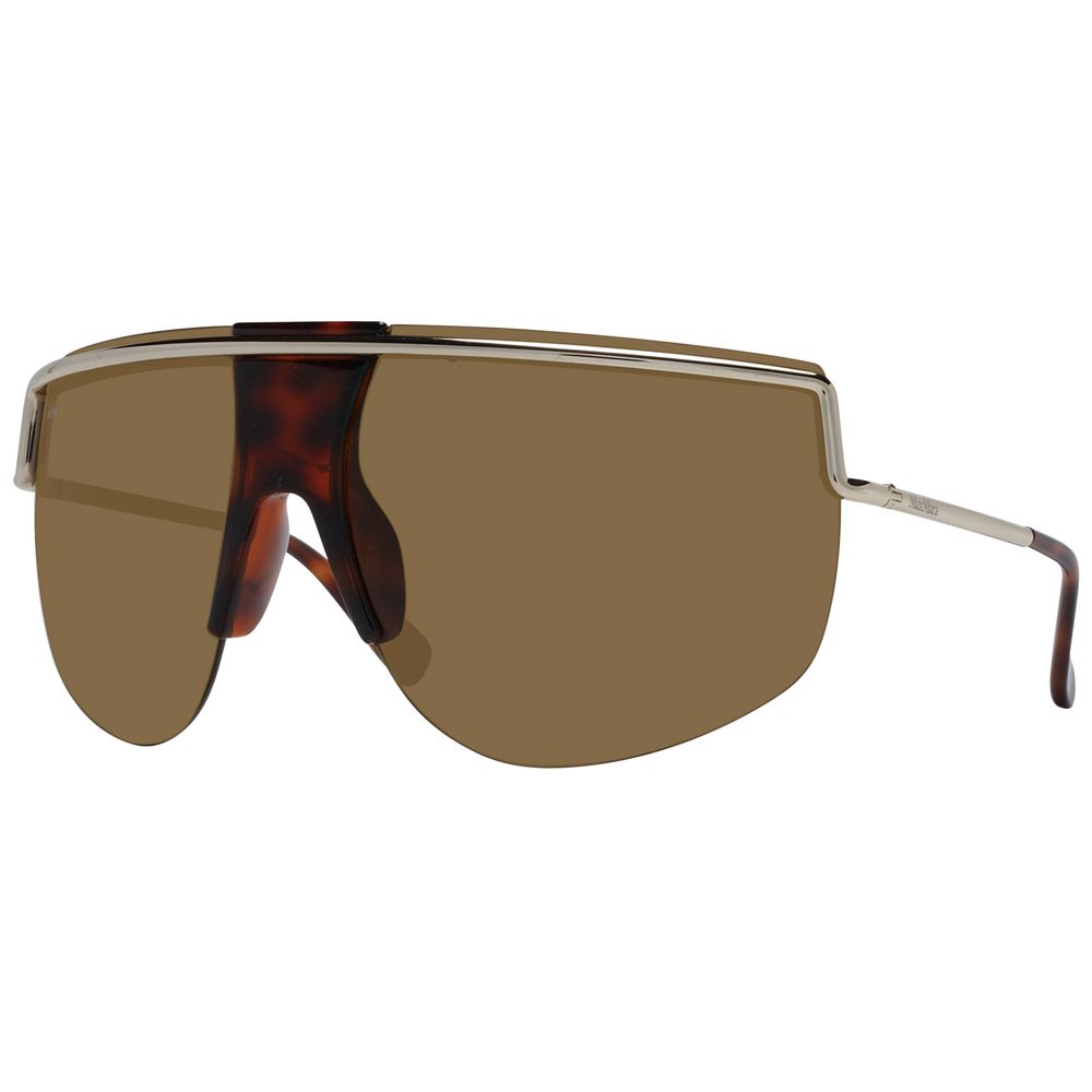 Max Mara Women’s Sunglasses – Gold Half-Rim Frame with Brown Lenses, 70mm