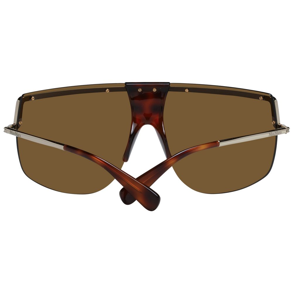 Max Mara Women’s Sunglasses – Gold Half-Rim Frame with Brown Lenses, 70mm