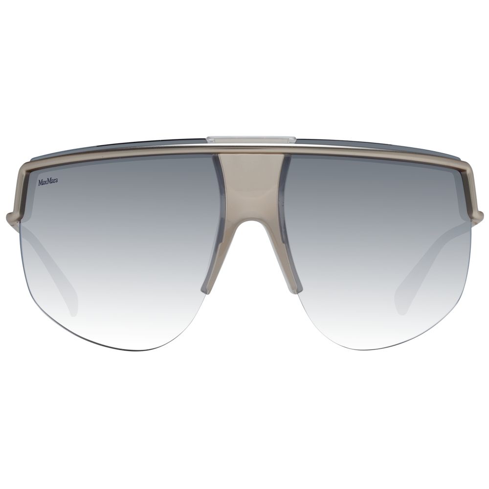 Max Mara Women’s Sunglasses – Silver Aviator Frame with Grey Mirrored Lenses, 70mm
