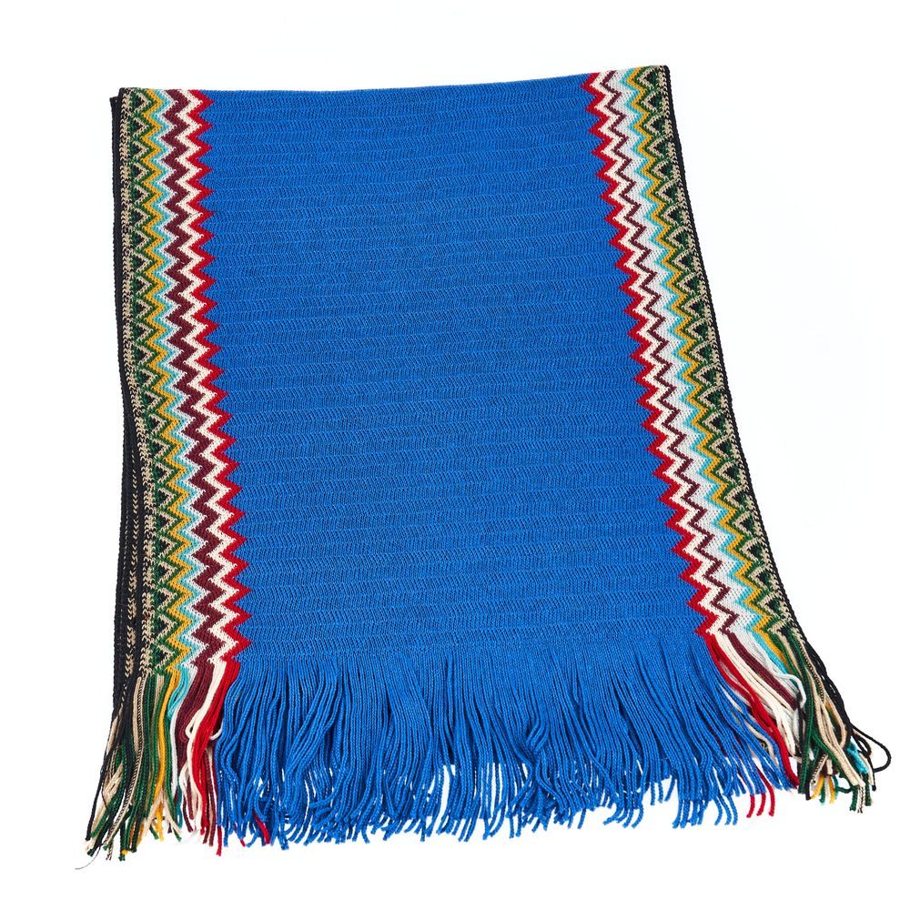 Blue Wool Men Scarf - The Luxe Alliance