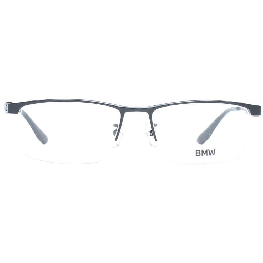 BMW Men's Optical Glasses – Black Half-Rim Frame, 55mm