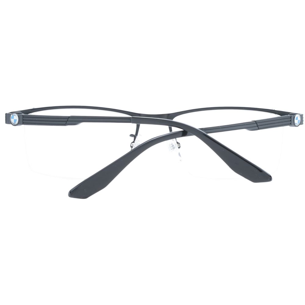 BMW Men's Optical Glasses – Black Half-Rim Frame, 55mm