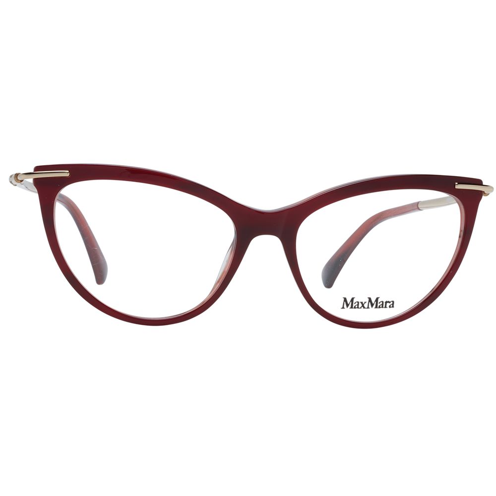 Max Mara Women’s Optical Frames – Burgundy Cat Eye Design, 53mm