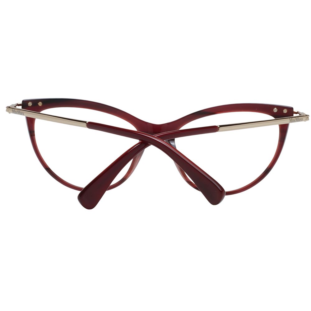 Max Mara Women’s Optical Frames – Burgundy Cat Eye Design, 53mm