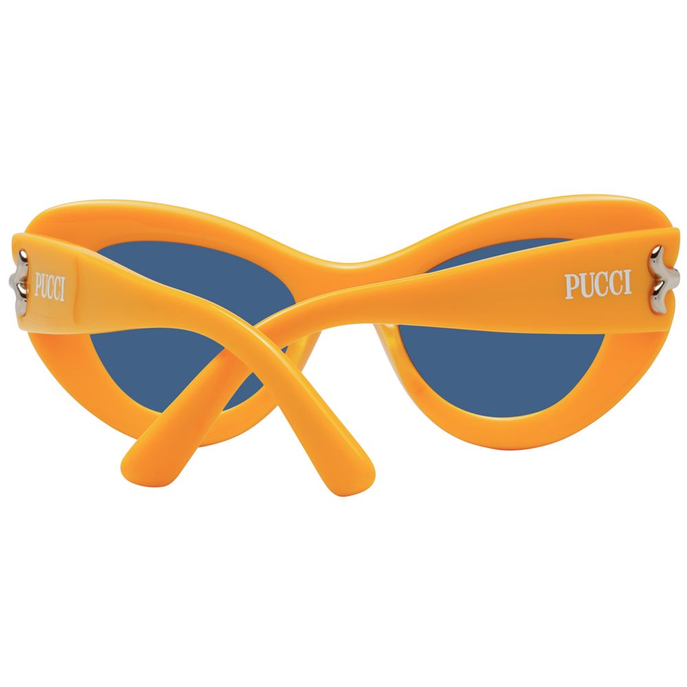 Emilio Pucci Women’s Sunglasses – Yellow Full-Rim Cat Eye with Blue Lenses, 50mm