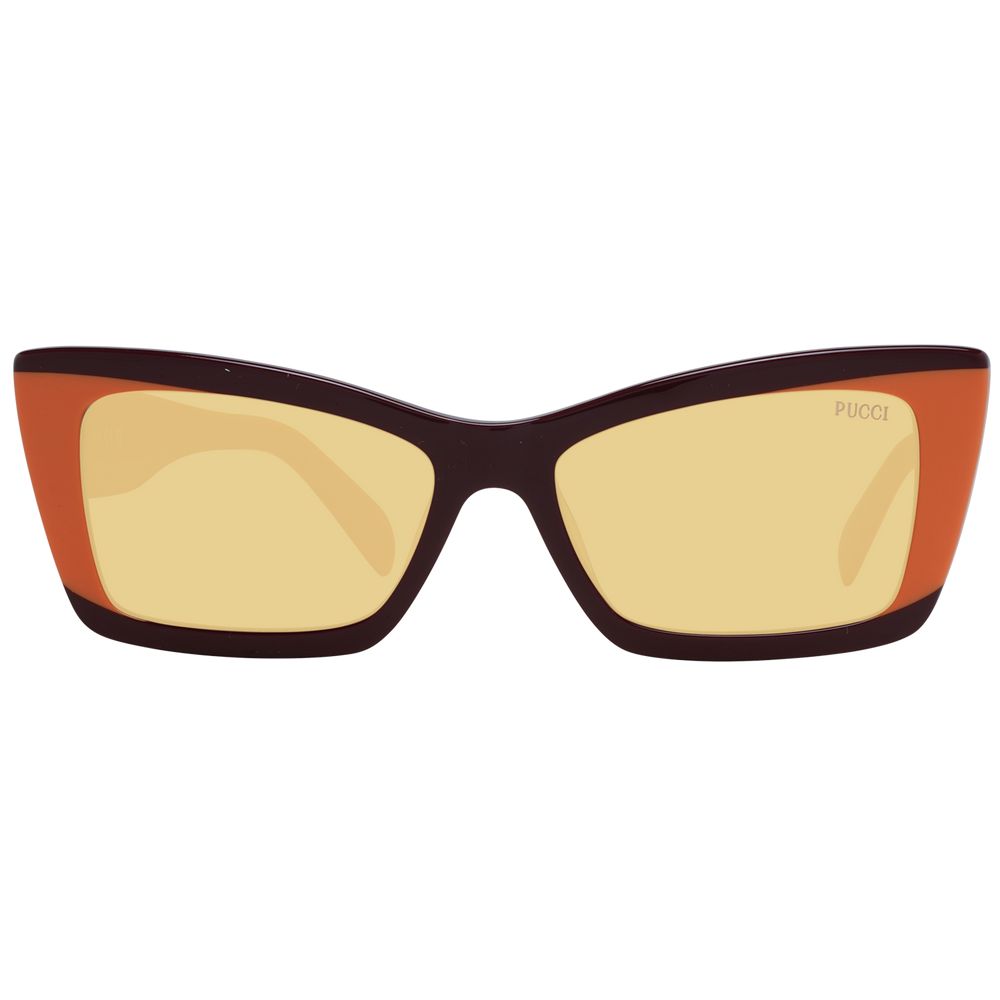 Emilio Pucci Women’s Sunglasses – Multicolor Full-Rim Frame with Brown Lenses, 54mm