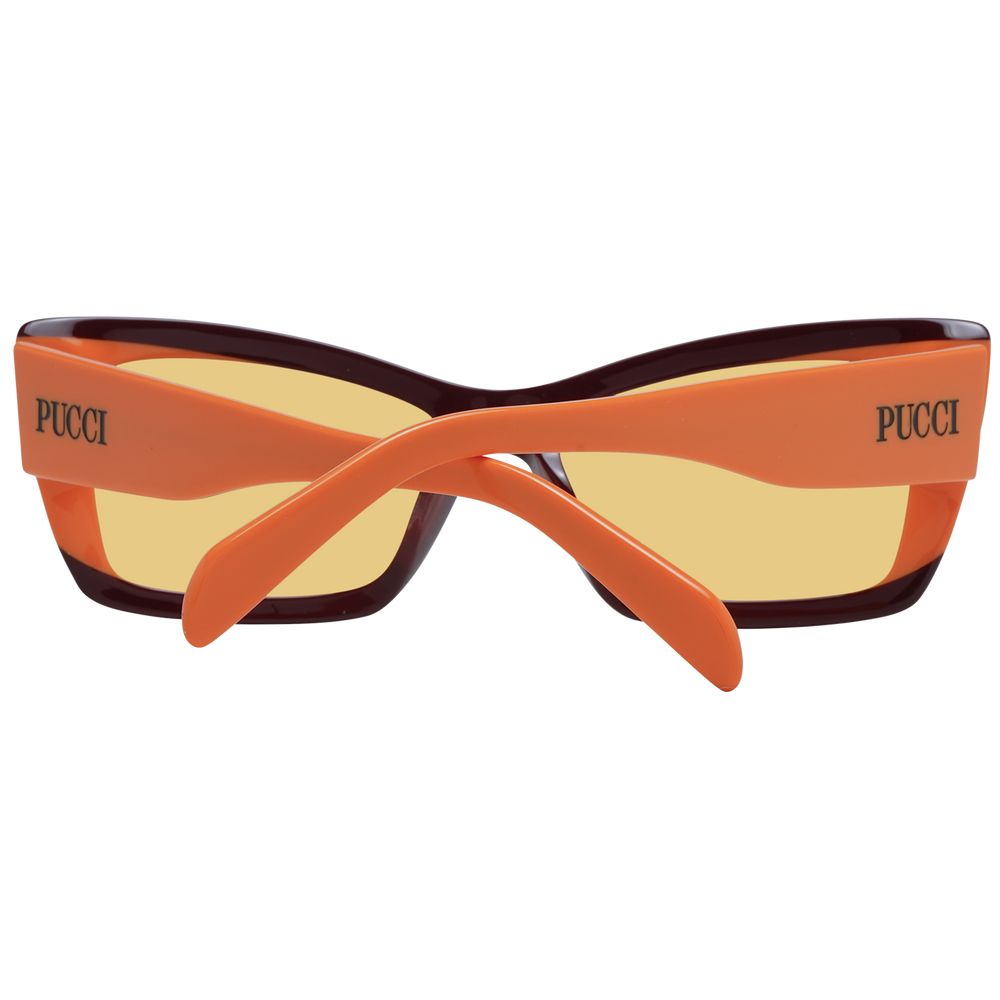 Emilio Pucci Women’s Sunglasses – Multicolor Full-Rim Frame with Brown Lenses, 54mm