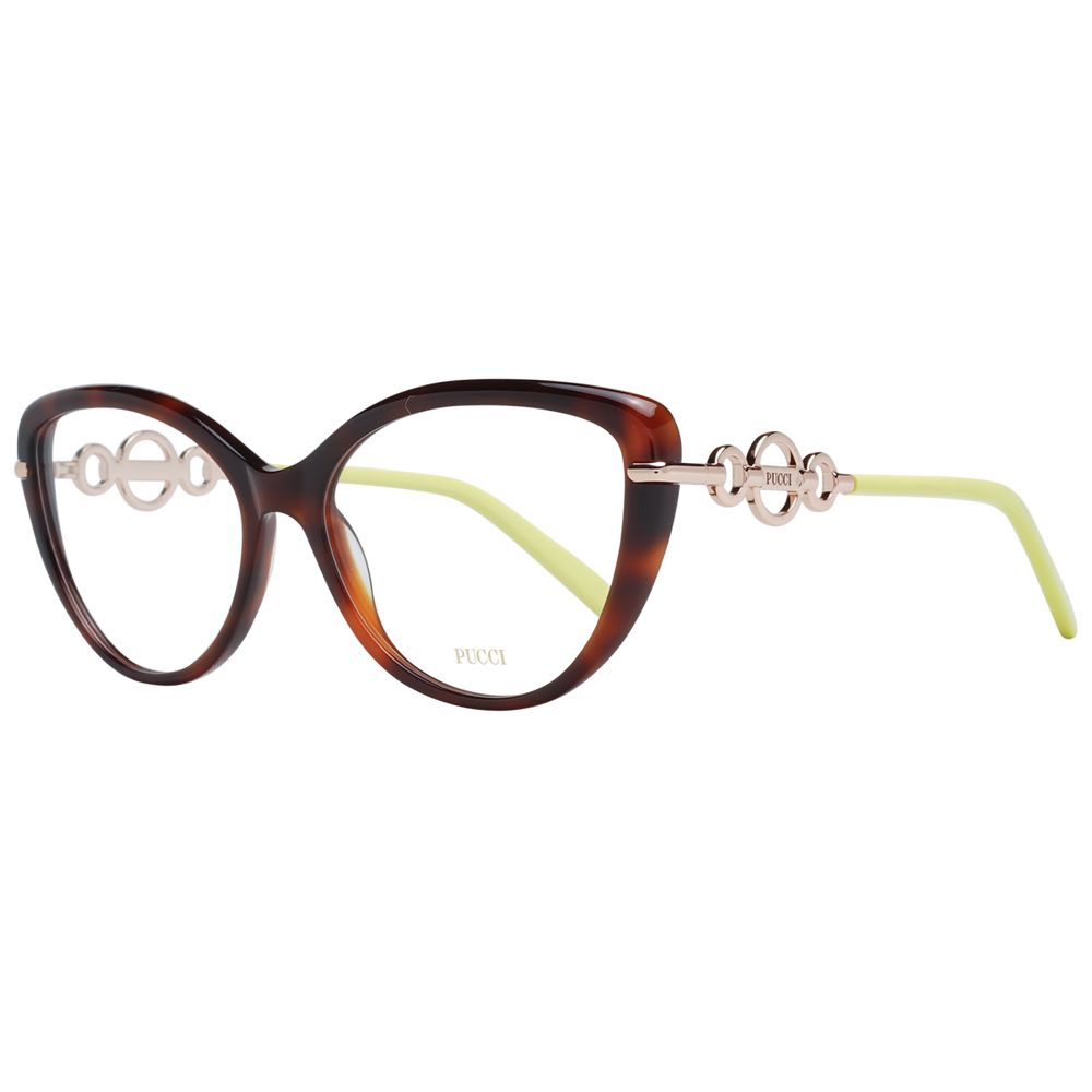 Emilio Pucci Women’s Optical Glasses – Brown Cat Eye Frame, 56mm