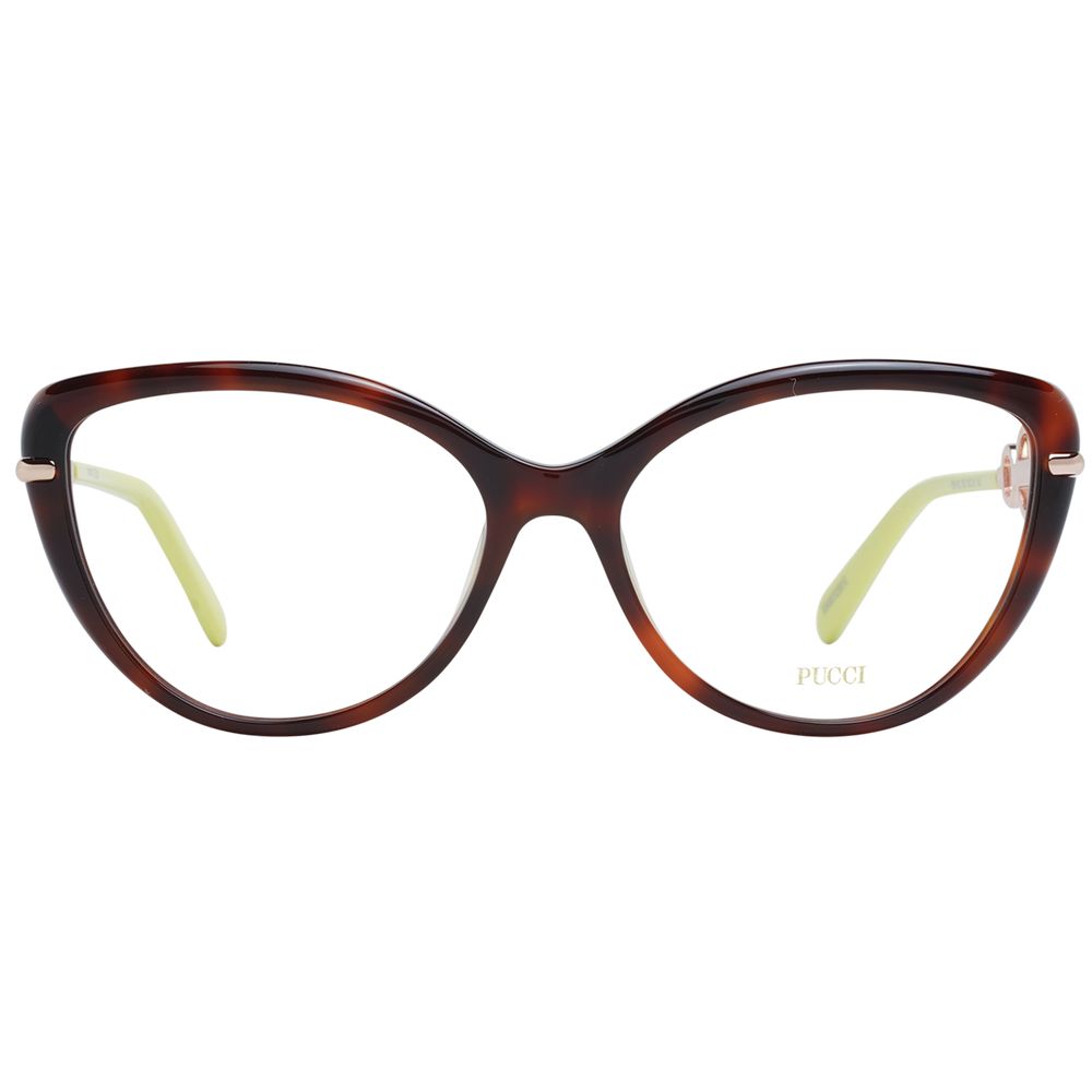 Emilio Pucci Women’s Optical Glasses – Brown Cat Eye Frame, 56mm