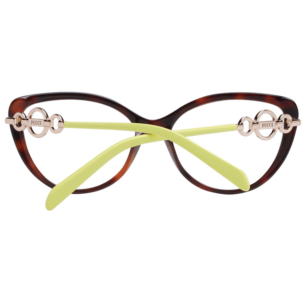 Emilio Pucci Women’s Optical Glasses – Brown Cat Eye Frame, 56mm