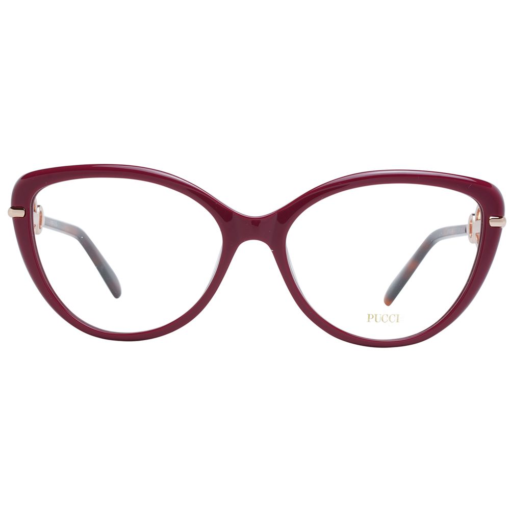 Emilio Pucci Women's Optical Frames – Red Cat Eye Style, 56mm