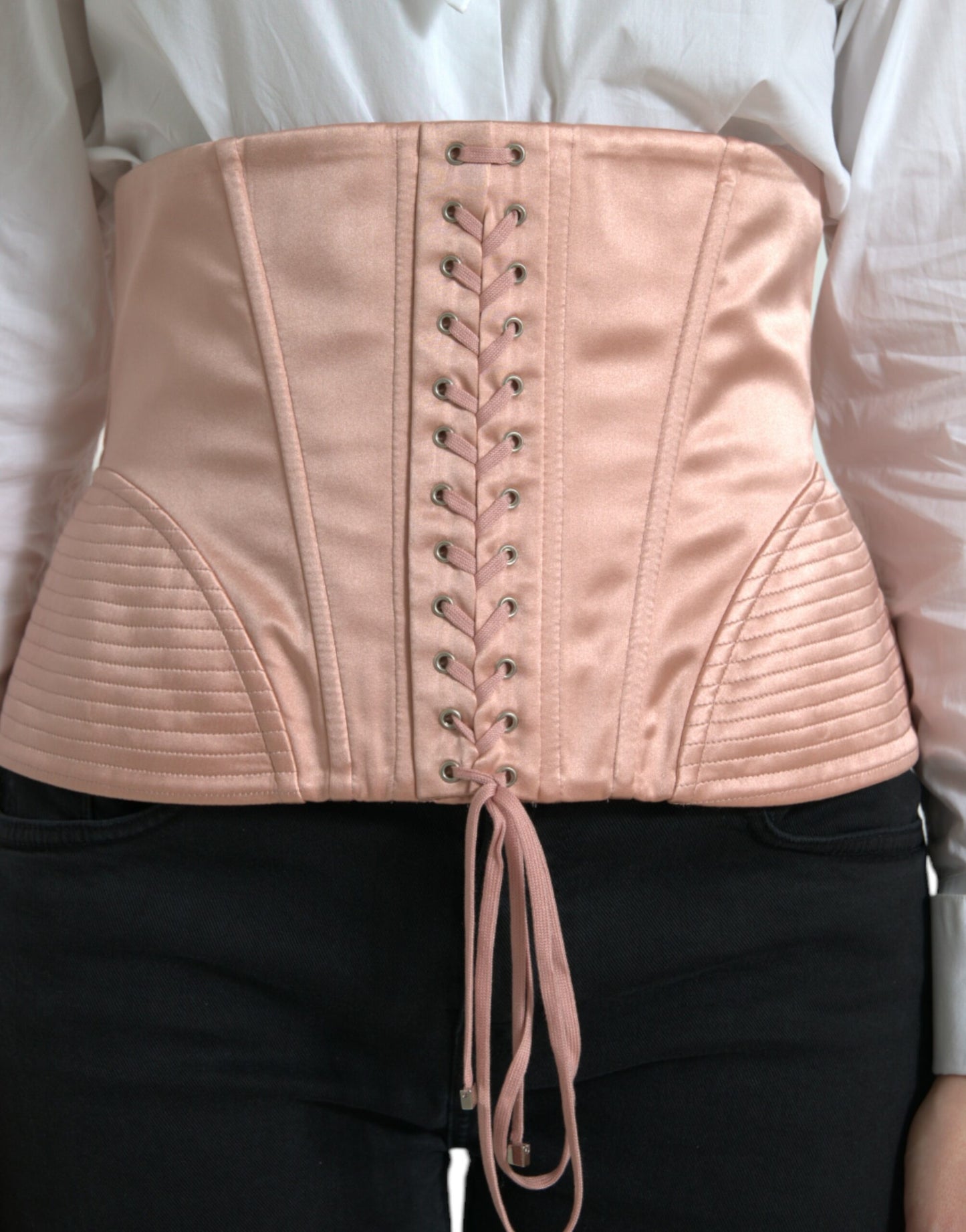 - Elegant Pink Lace-Up Corset Belt