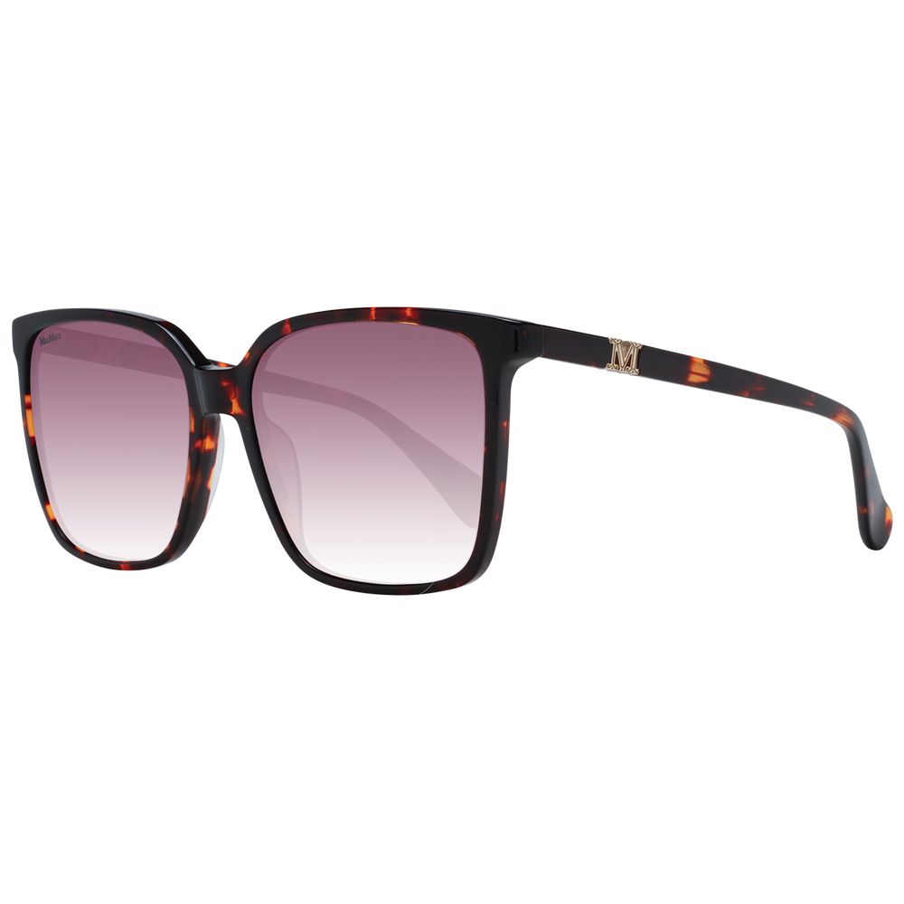 Max Mara Women's Sunglasses – Chic Red Square Frame with Burgundy Gradient Lenses, 57mm
