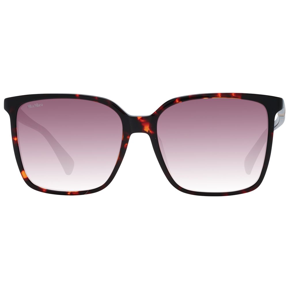 Max Mara Women's Sunglasses – Chic Red Square Frame with Burgundy Gradient Lenses, 57mm