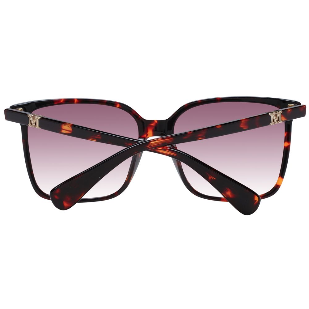 Max Mara Women's Sunglasses – Chic Red Square Frame with Burgundy Gradient Lenses, 57mm