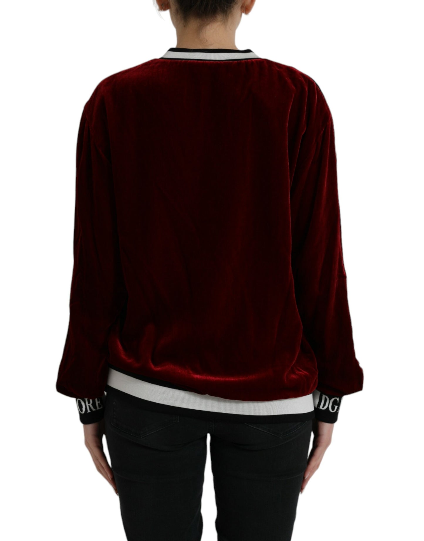 - Elegant Burgundy Silk-Blend Sweater