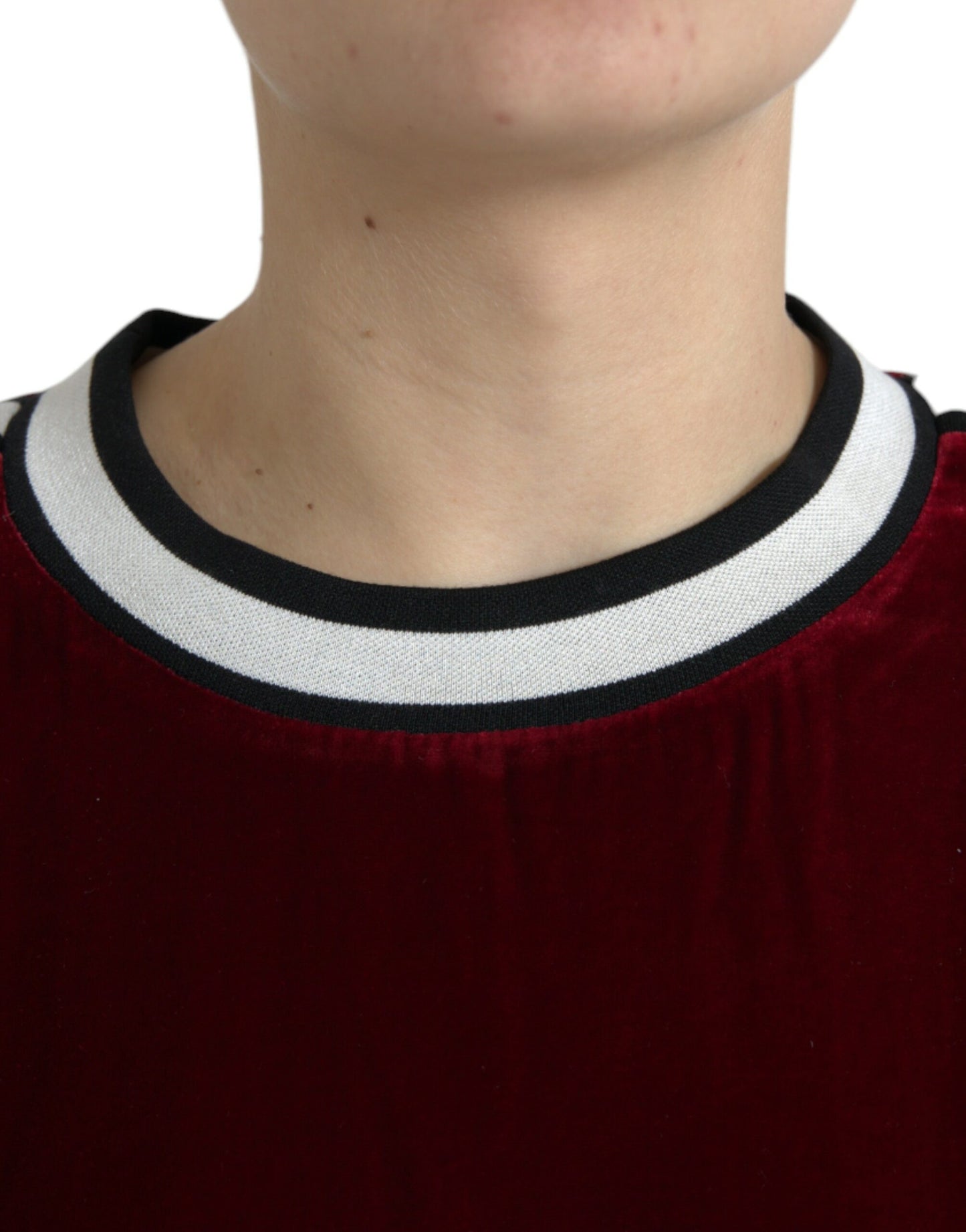 - Elegant Burgundy Silk-Blend Sweater