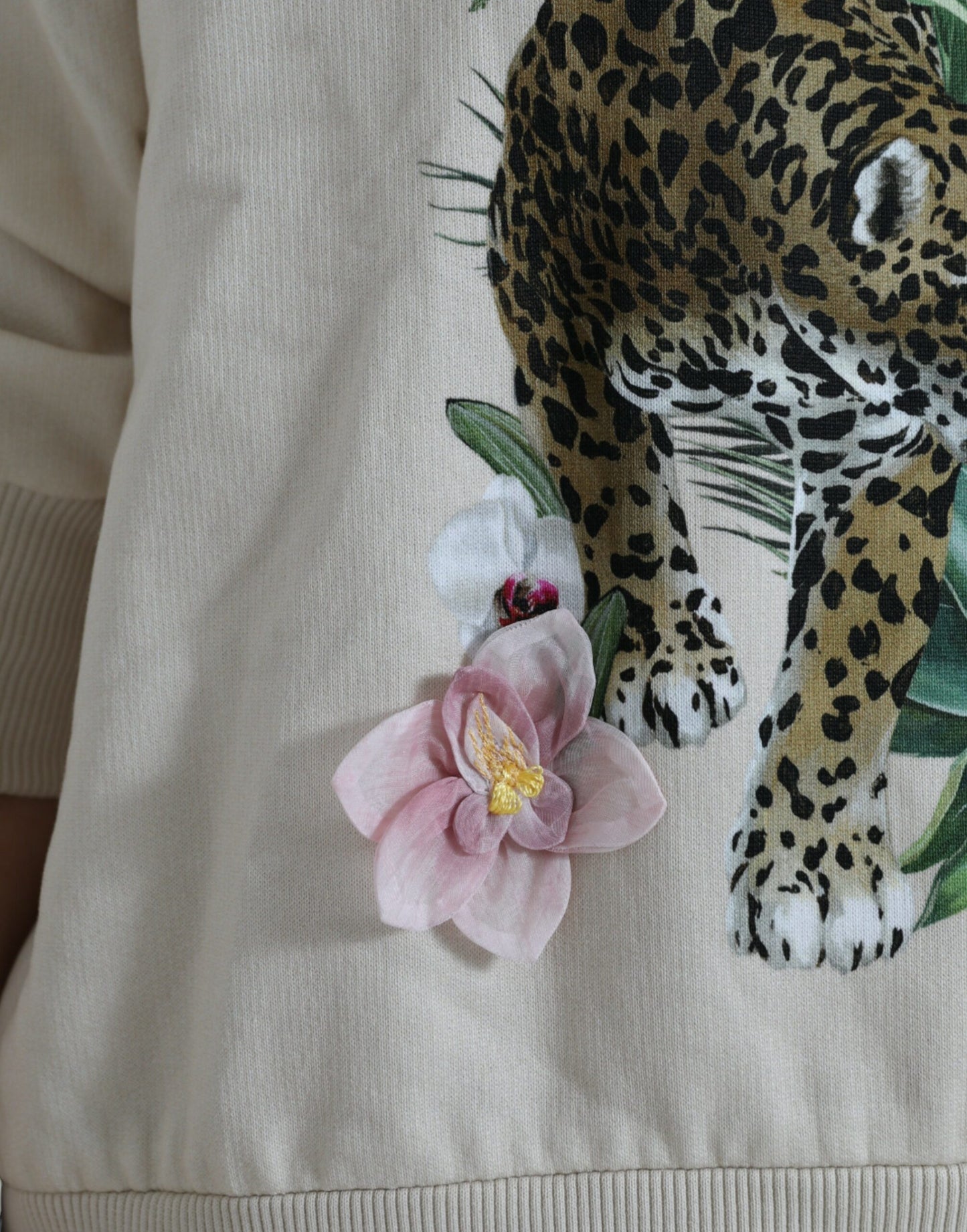 - Elegant Jungle Print Crewneck Sweater