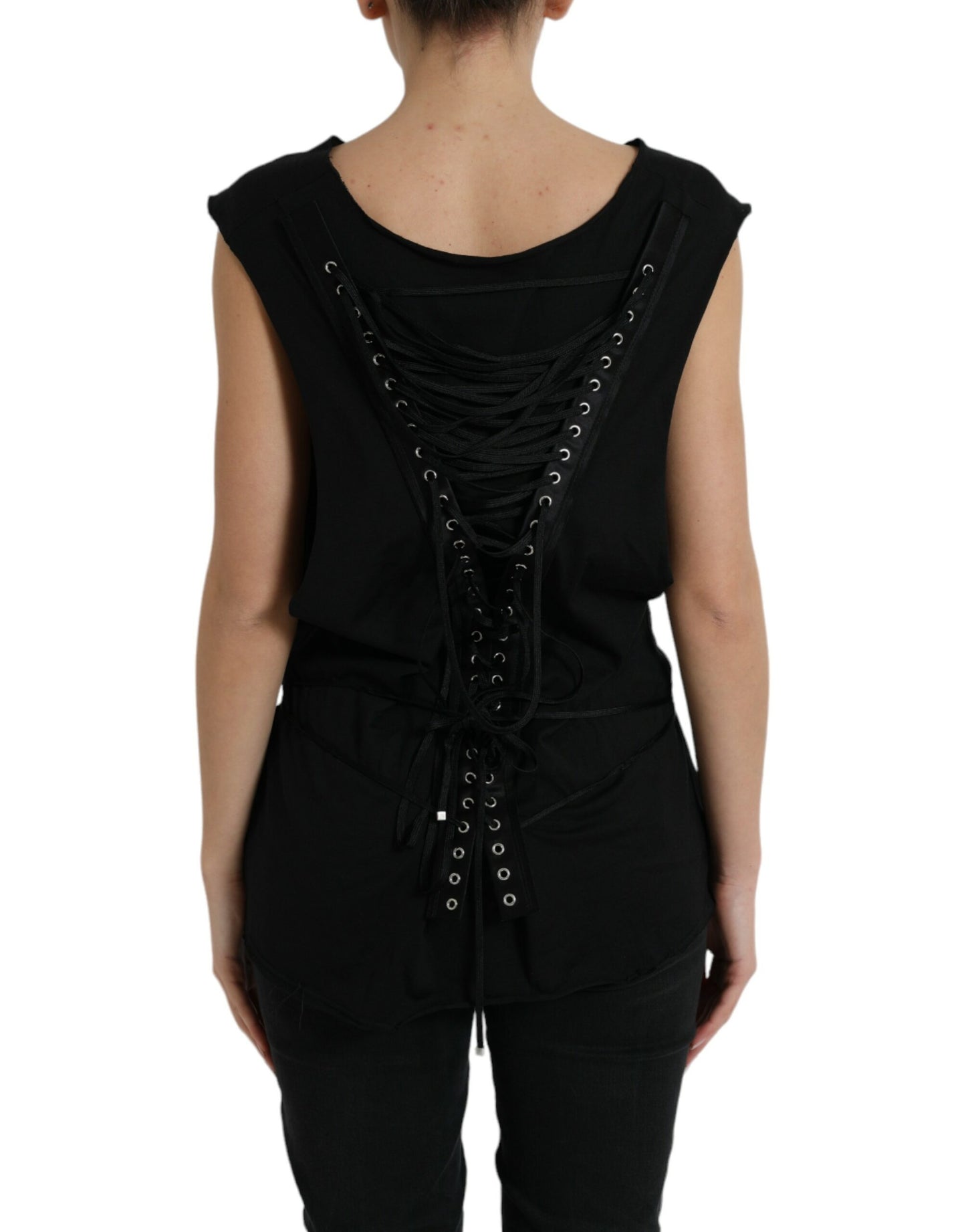 - Elegant Black Round Neck Tank Top